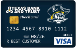 Pine Tree ISD checkcard with pirate face logo